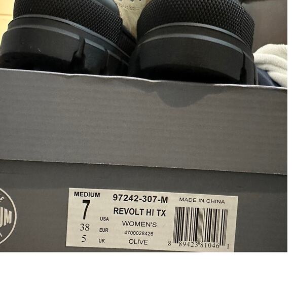 Palladium Revolt Hi TX Women’s Boots Olive Green Size 7 Lug Sole Canvas High Top - Picture 3 of 7